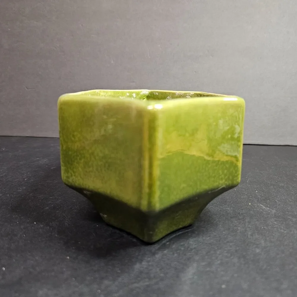 Vtg Haeger Hexagon Flower Pot Green 8.5